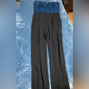 Michelle Mason strapless sequin jumpsuit size 8